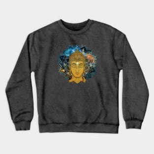 Buddha in the Galaxy Golden Face Crewneck Sweatshirt